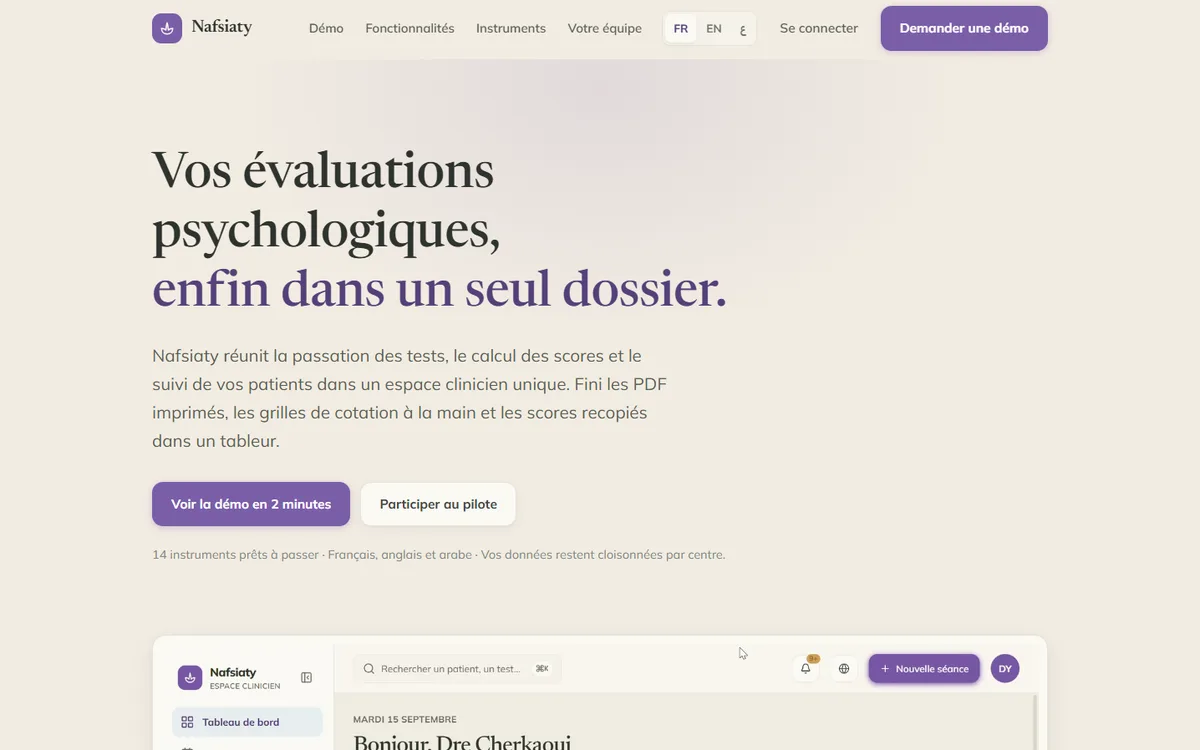 Espace clinicien de Nafsiaty